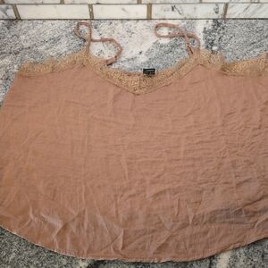 Wild Fable Brown Sat9n Lace Trim Cami